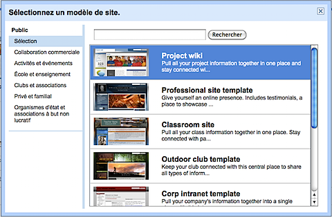 Google Sites Templates on Googlesite Les Templates Arrivent Sur Google Site