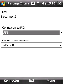 Partage de connection HTC